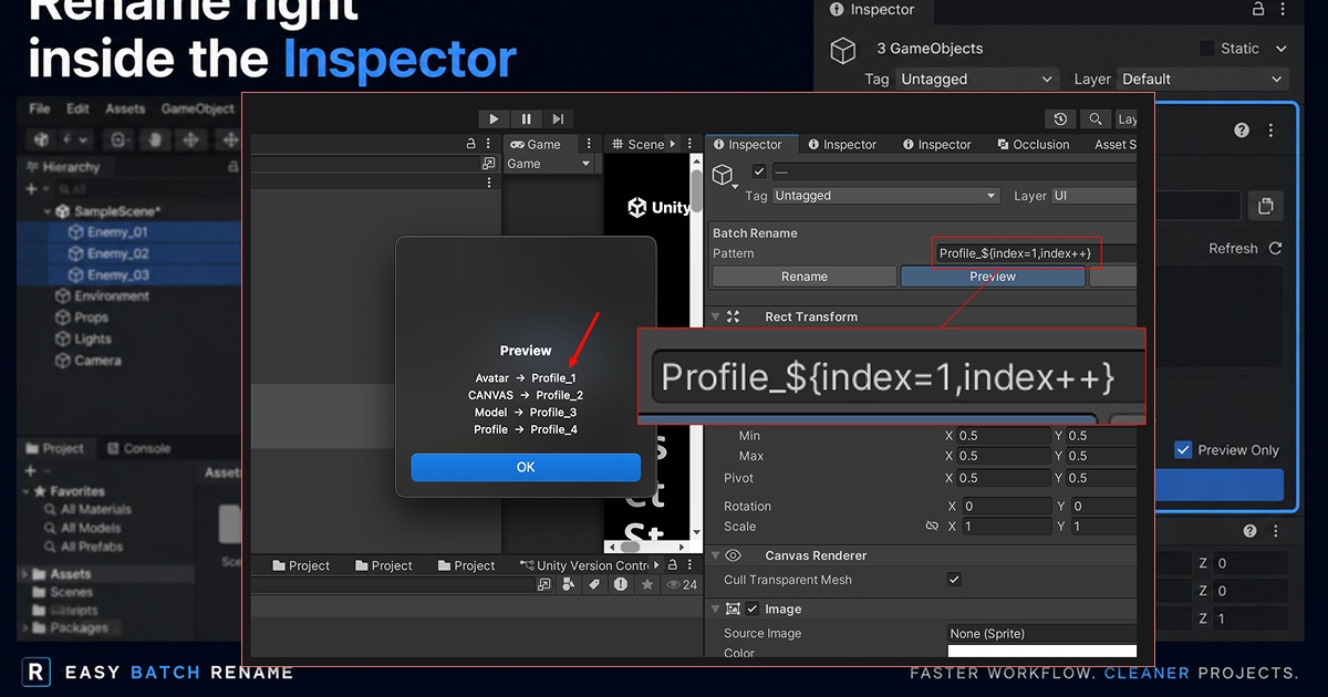 Easy Batch Rename | Utilities Tools | Unity Asset Store