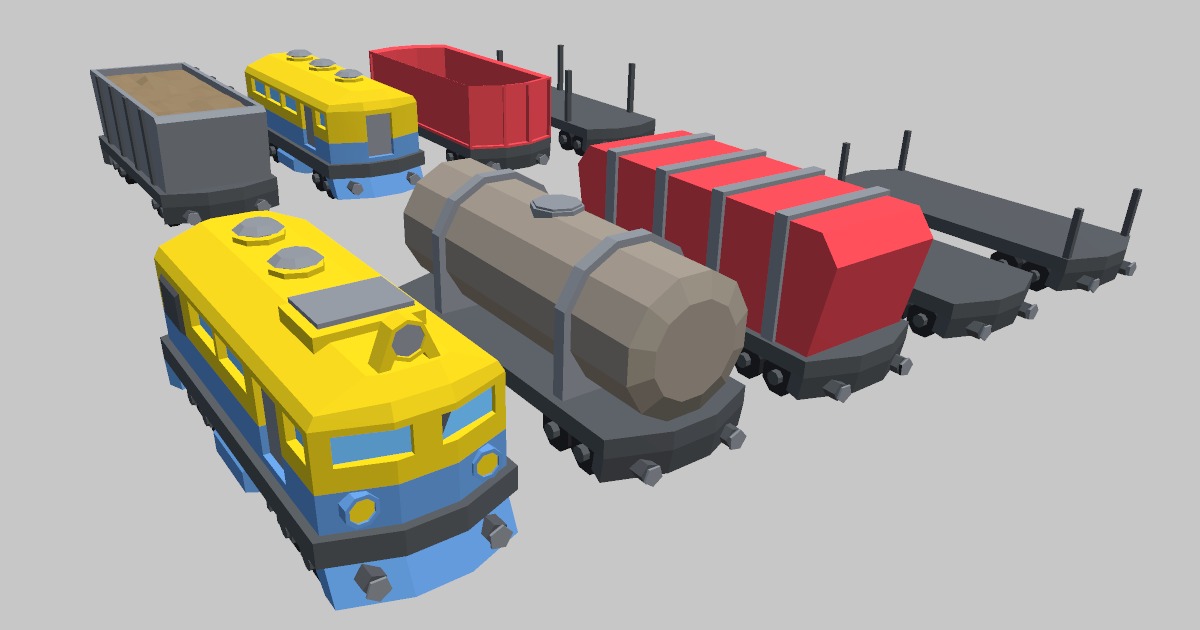 Low Poly Train Pack | 3D 지상 | Unity Asset Store