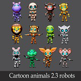 Cartoon characters animals 2 03 robots