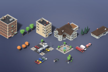 Low Poly World Builder – Cities, Suburbs & Nature