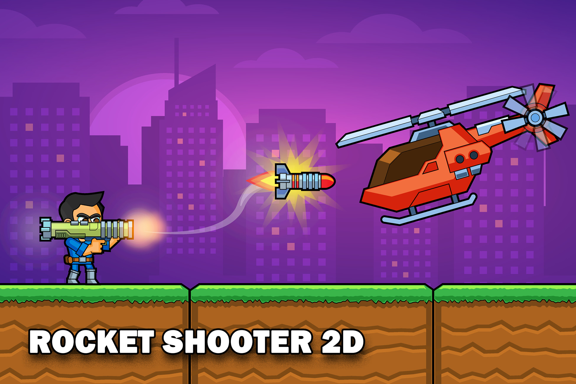 Rocket Shooter 2D - Game Template, image 1