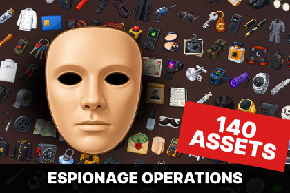Secret Agent Espionage Surveillance Infiltration Mission Icons Pack