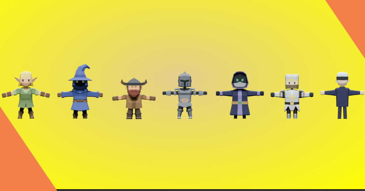 LOWPO: Fantasy Heroes – Low Poly 3D RPG Characters
