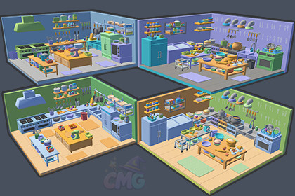 Cute Low Poly Kitchen Pack - Colorful Interior Props