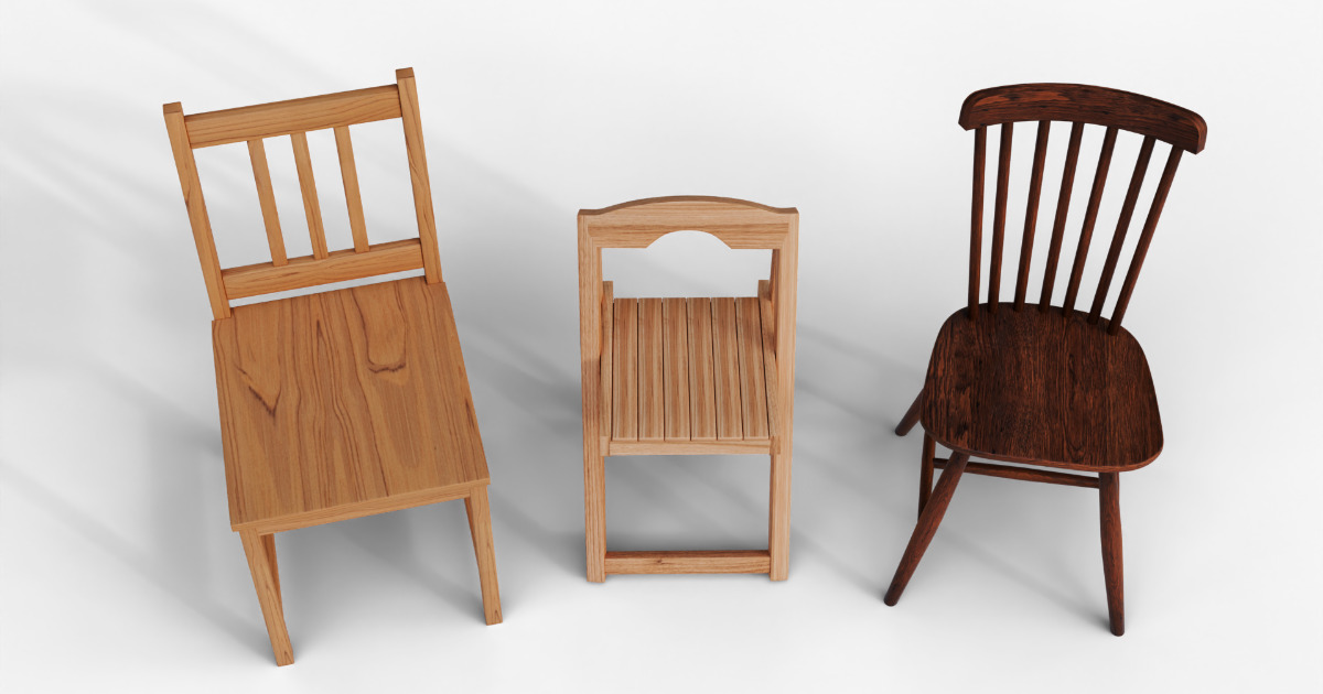 3 Wooden Chair pack 3 | 3D Furniture | Unity Asset Store