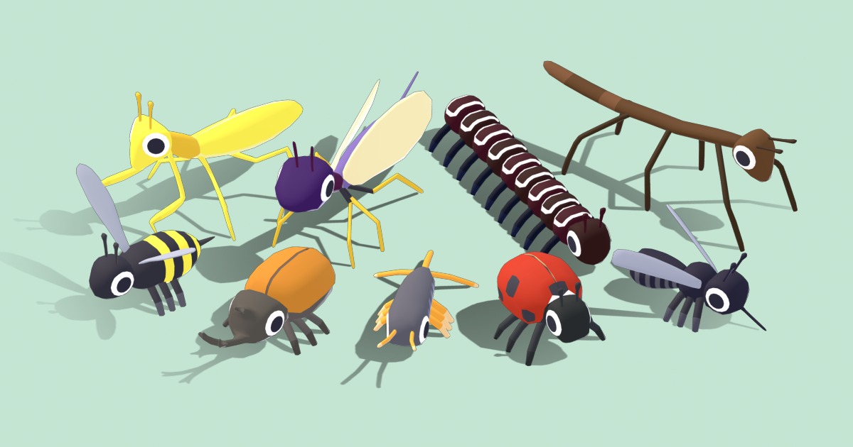 Unity Insects Quirky Series - Insect Animals Vol 3 | Characters | Unity Asset Store