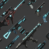 LowPolyStyle Sci-Fi Weapons (Firearms) with 5 Skins/Textures