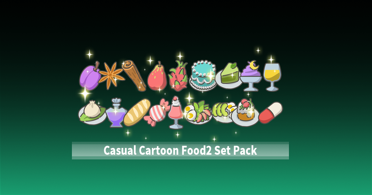Casual Cartoon Food2 Set Pack | 2D 아이콘 | Unity Asset Store