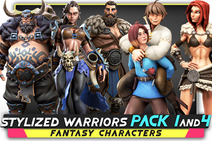 Pack 1 and 4 - Stylized Characters Warriors - #73