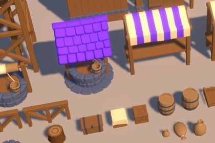 Medieval lowpoly props