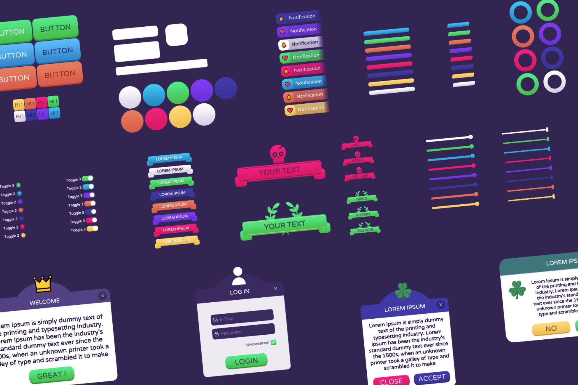 Simple GUI Kit - Hyper casual and Casual | 2D GUI | Unity Asset Store