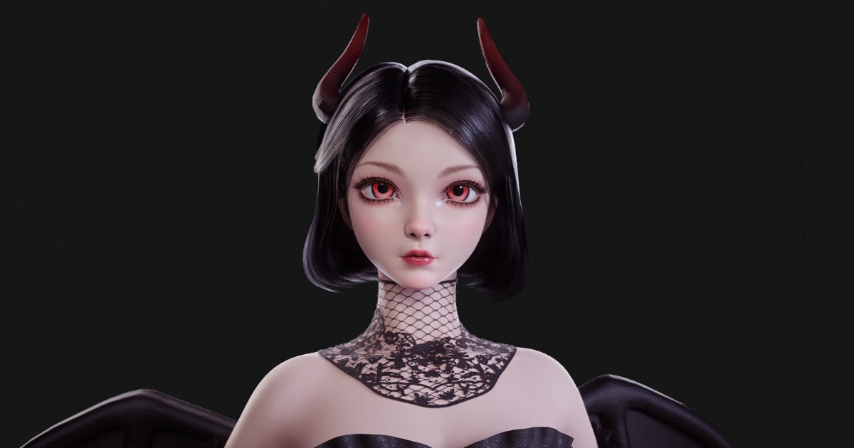 Game Ready Model of Demon Girl | 3D Characters | Unity Asset Store