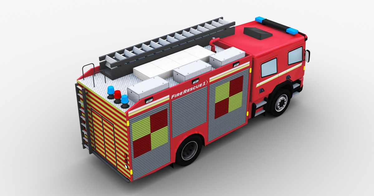 Fire Truck Lowpoly | 3D Land | Unity Asset Store
