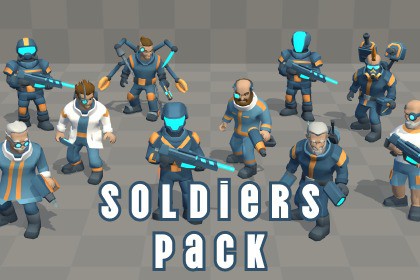 Low Poly Sci-Fi Soldiers M