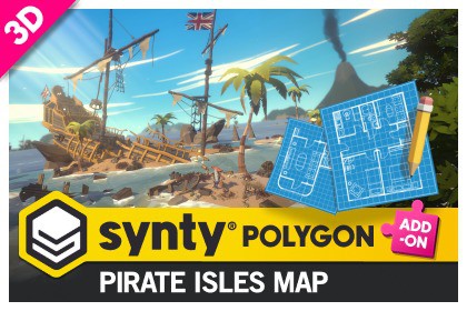 POLYGON - Pirate Isles Map - Art by Synty