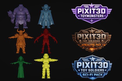 Pixit3D Toys - Free Sample Mixed Character Pack