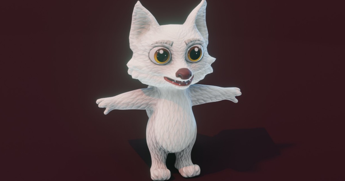 Stylized Arctic Fox 3D Model (Low-Poly, Game-Ready, Animated, Built-In ...