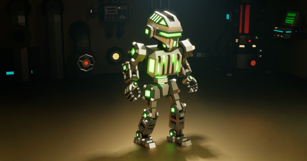 Sci-Fi Robot X-25.3 low-poly stylized | 3D Robots | Unity Asset Store