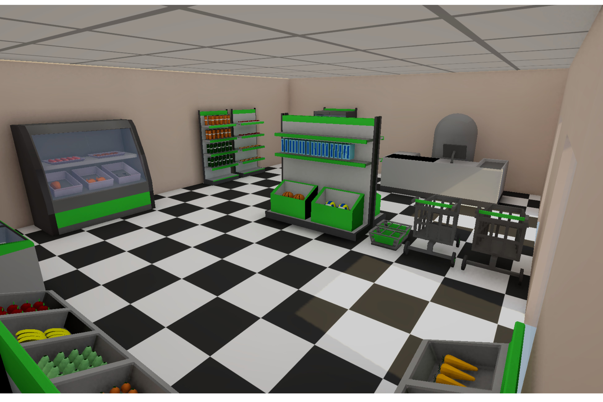 Low Poly Supermarket | 3D Interior | Unity Asset Store