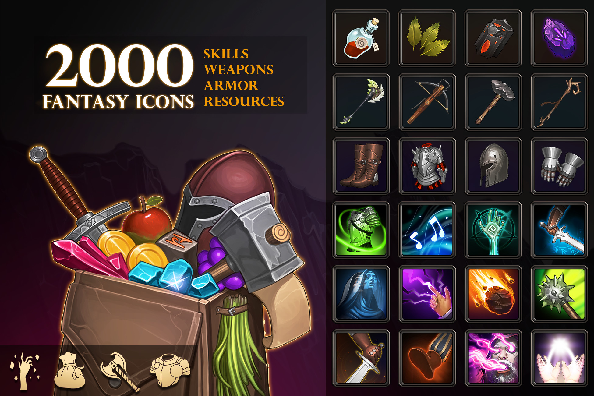 Fantasy Icon Library 2000 Fantasy Icons | 2D Icons | Unity Asset Store