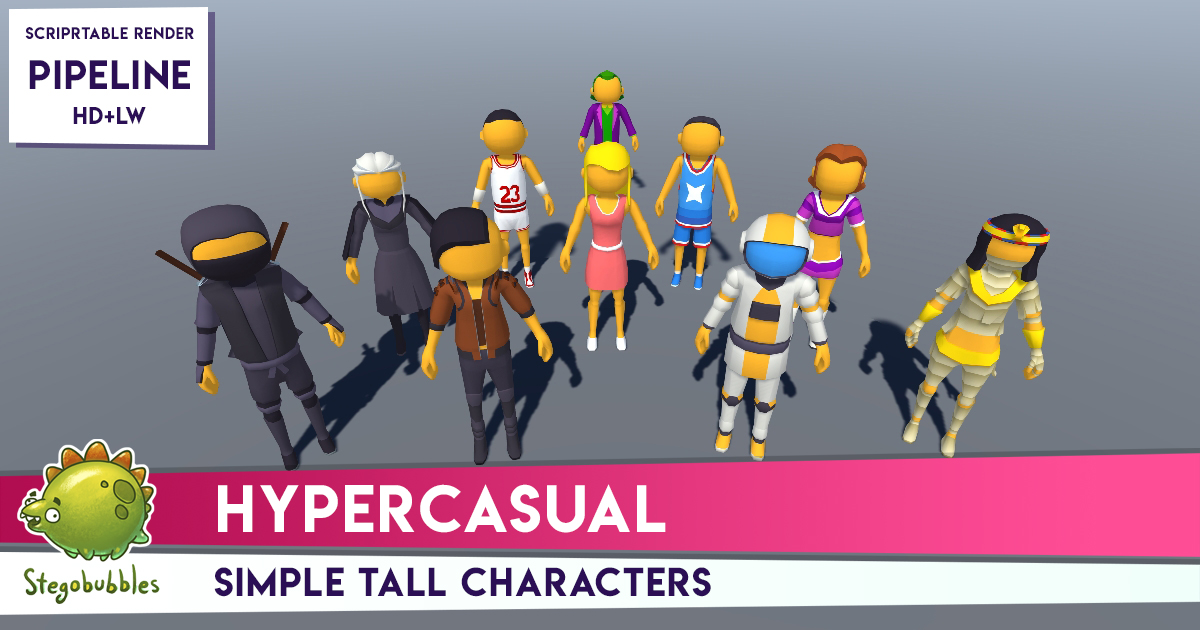Tall Props Unity HYPERCASUAL - Simple Tall Characters | Characters | Unity Asset Store