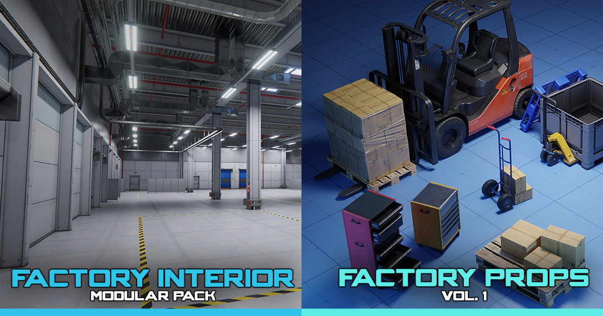 Factory Interior + Factory Props Vol 1 - BUNDLE | 3D Props | Unity ...