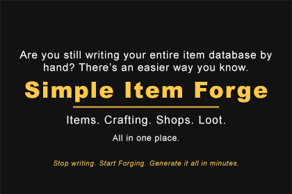 Simple Item Forge: No-Code Item, Crafting, Shop & Loot Generator w/ JSON Export