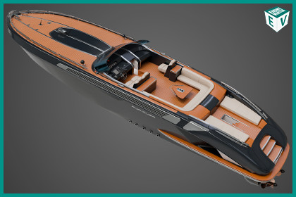 Yacht Boat 01 Black with Interior HDRP URP Textures