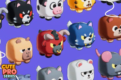 Cube Animals 01 Cute Pro Series