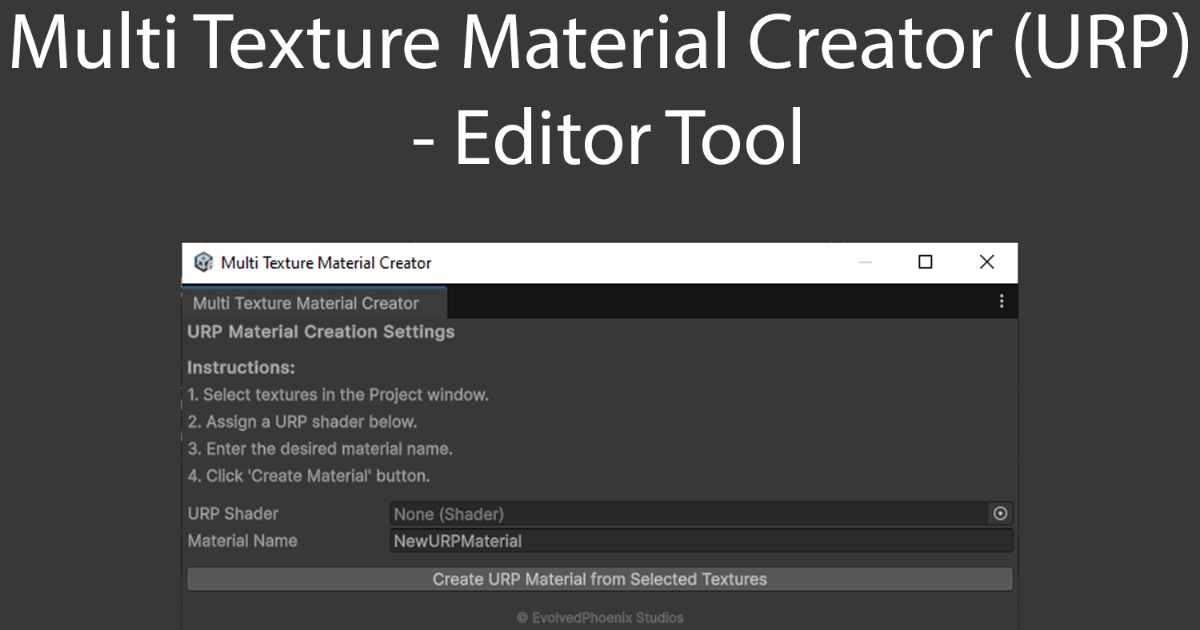 Multi Texture Material Creator (URP) - Editor Tool | GUI Tools | Unity ...