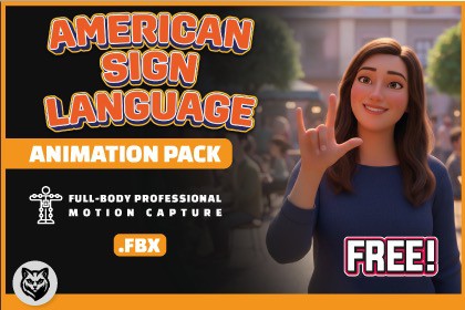 American Sign Language Animation Pack - Alphabet and Common Words