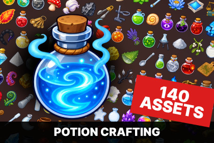 Potions Crafting Alchemy Magic Ingredients Witchcraft Icons Pack