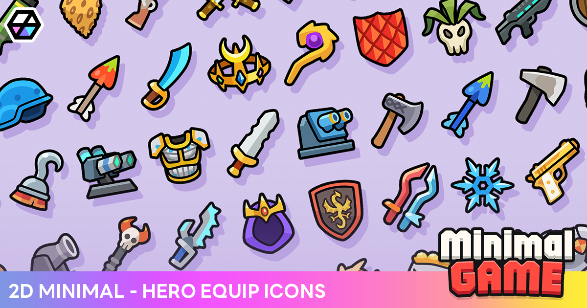 2D Minimal - Hero Equip Icons | 2D 图标 | Unity Asset Store