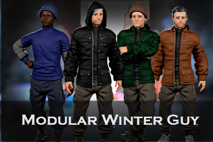 Streetwear Winter Guy – Modular Game Character