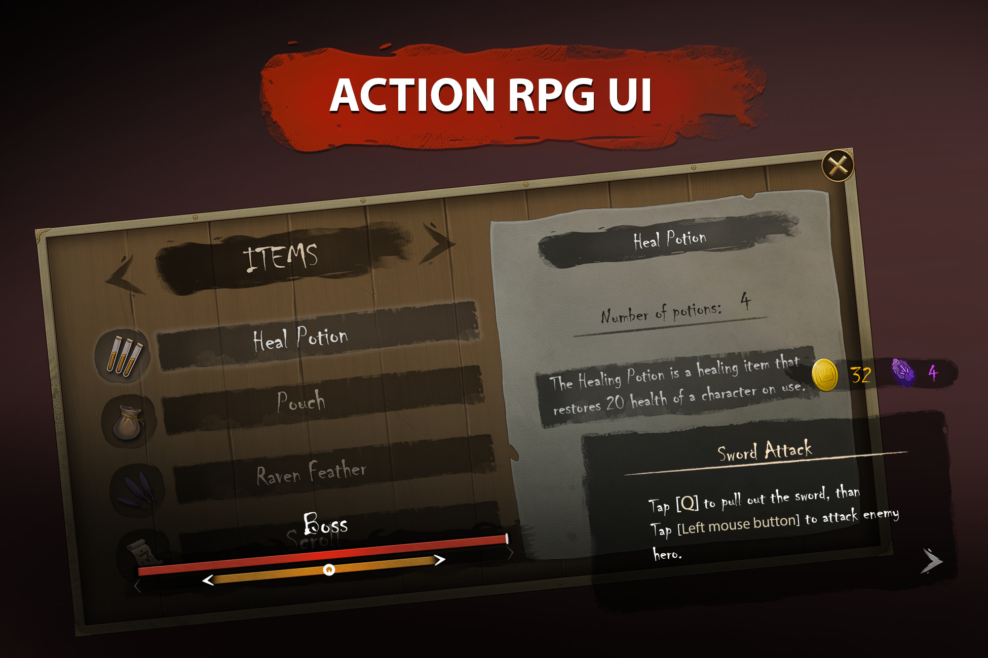 Action RPG GUI | 2D GUI | Unity Asset Store