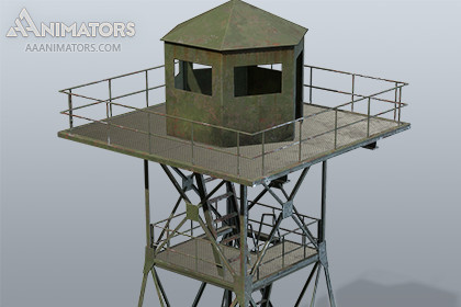 Low Poly Guard Tower 03