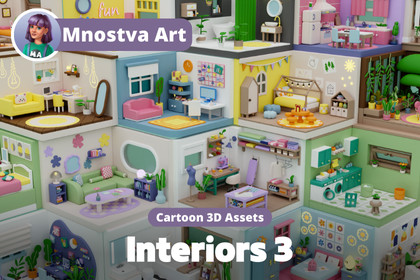 Cozy Cartoon Rooms Interior 3
