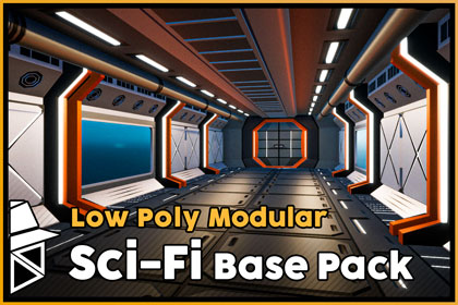 Low Poly Modular Sci-Fi Base Pack
