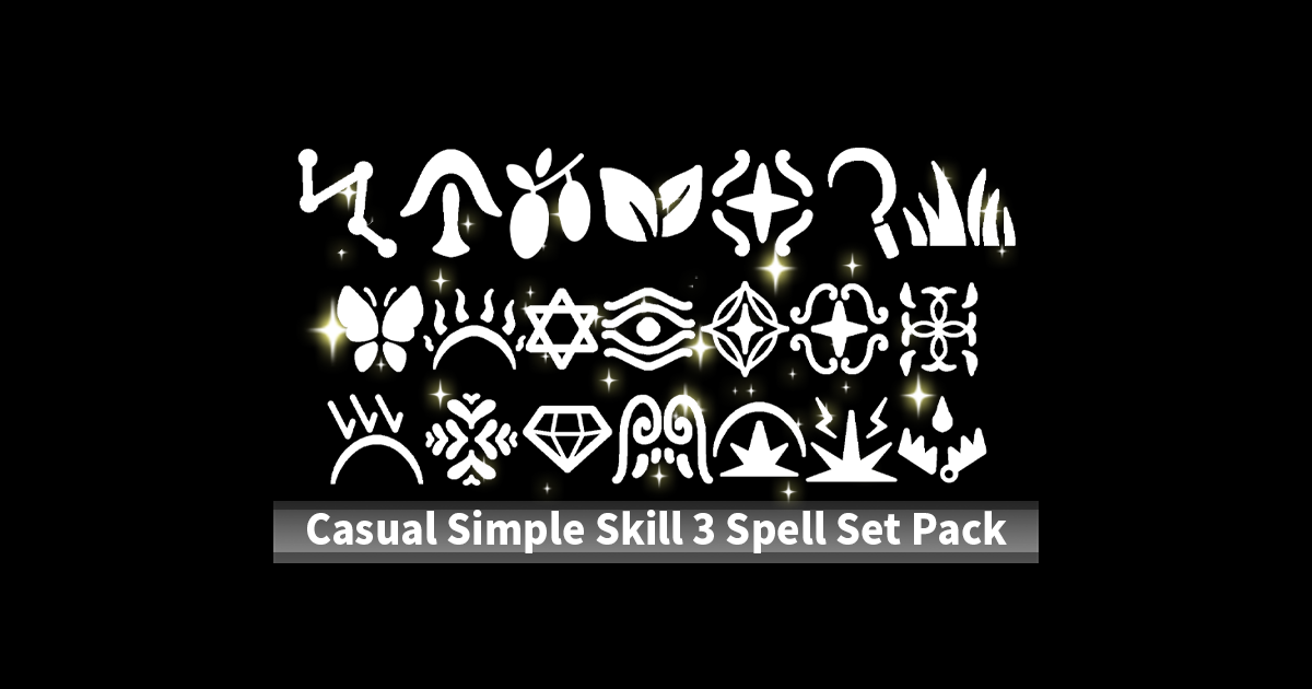 Casual Simple Skill 3 Spell Set Pack | 2D Icons | Unity Asset Store