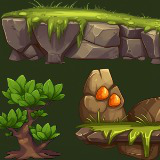 Animated jungle forest platformer environment tileset