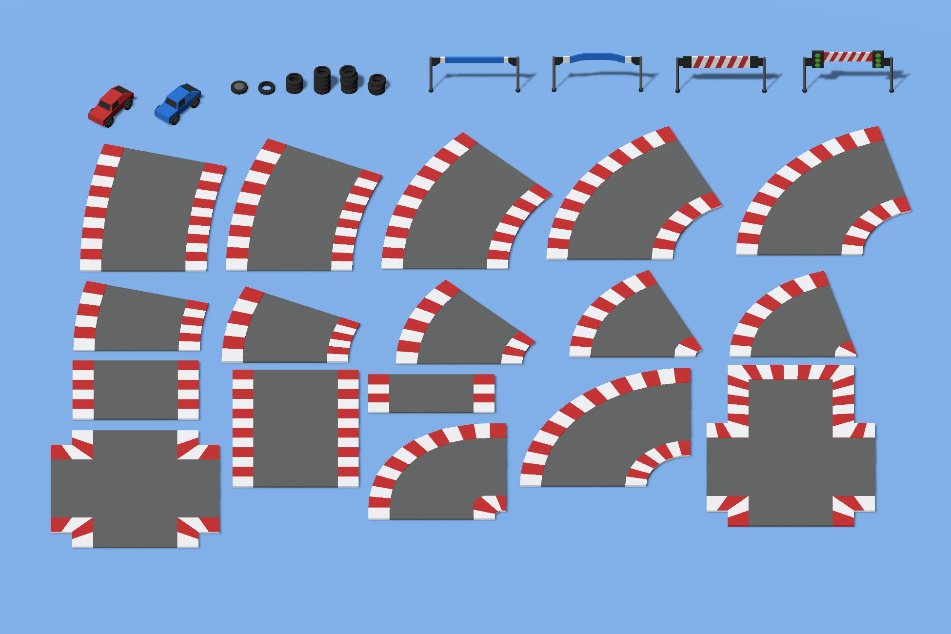 Low-Poly Modular Race Track Asset 1 | 3D Roadways | Unity Asset Store
