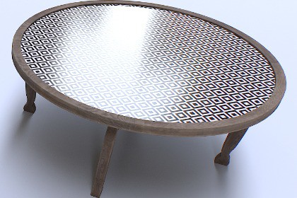 Round wooden table