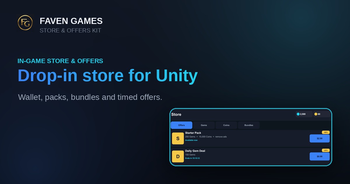 In-Game Shop & Store Kit - Virtual Currency, Offers, Economy | Game ...