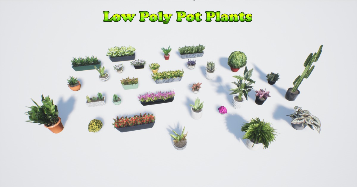 Low poly pot plants | 3D Plants | Unity Asset Store