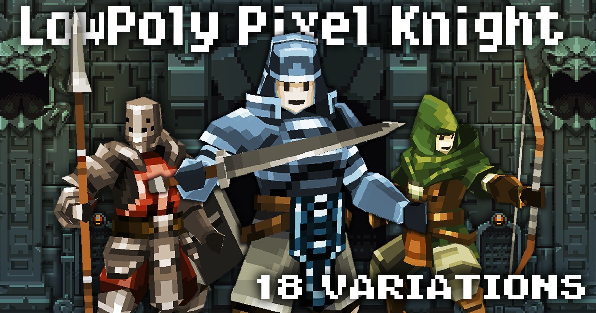 LowPoly Pixel Knight | 3D Characters | Unity Asset Store