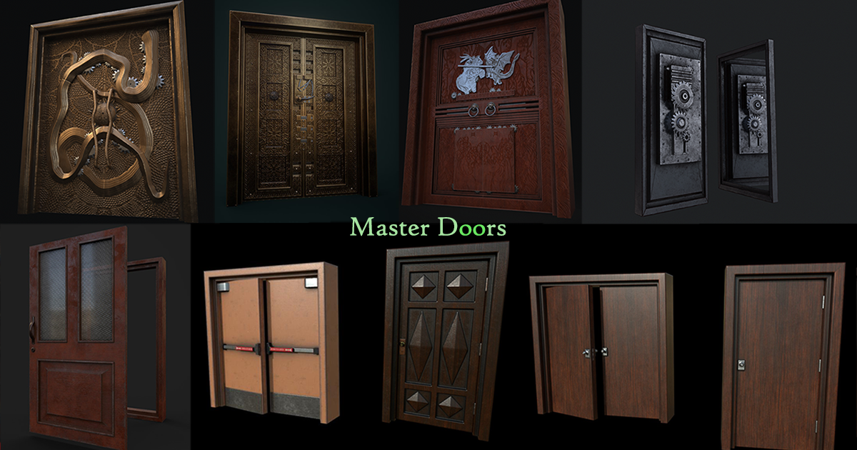 Master Doors (With animations and SFX) 3D 内饰 Unity Asset Store