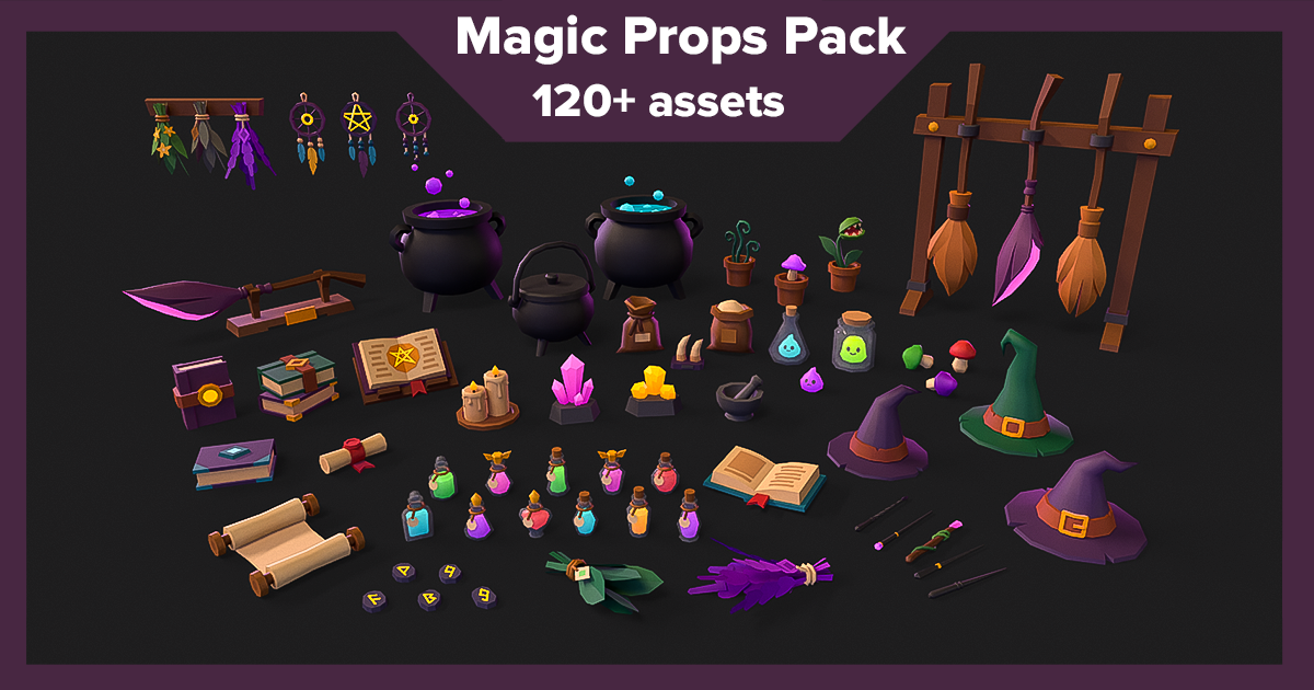 Tall Props Unity Stylized Magic Props Pack | 3D Props | Unity Asset Store