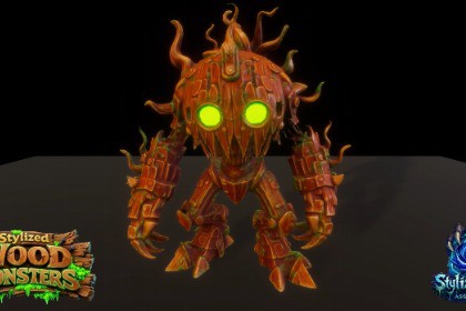 Stylized Wood Monster Pack 2 – Colossus Variant (Animated, LOD, Skins)
