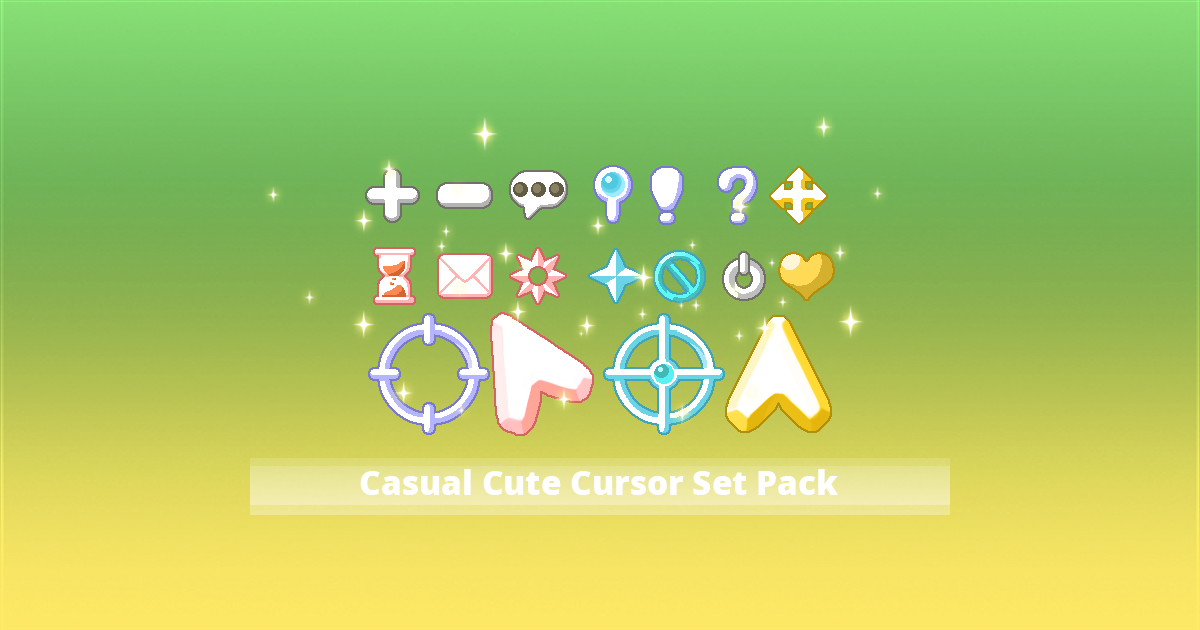 Casual Cute Cursor Set Pack | 2D Icons | Unity Asset Store
