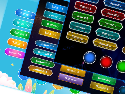 100+Beautiful Sweet Buttons Pack | 2D Icons | Unity Asset Store